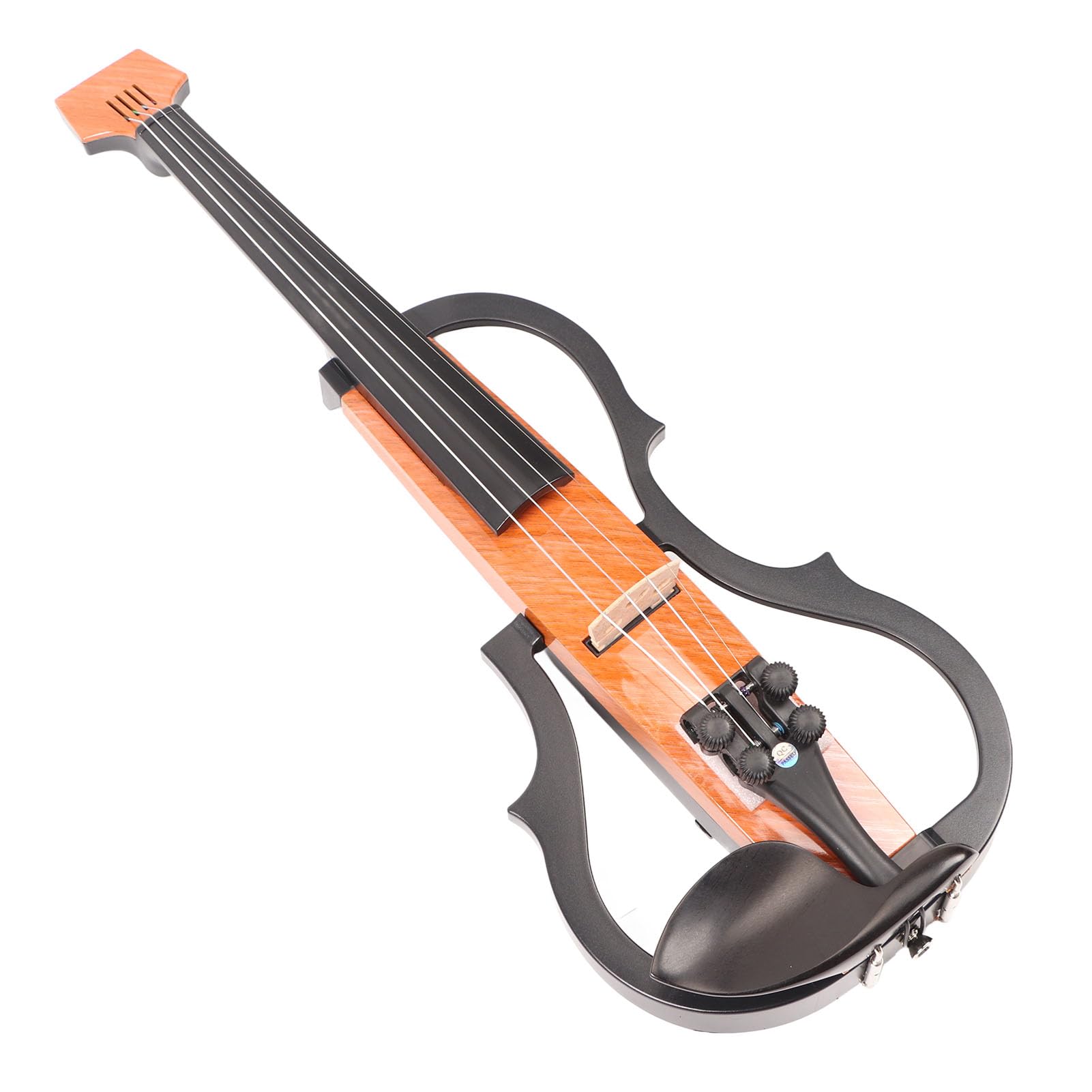 Focket Violino Elettrico, Funzione Silenziosa Qualità del Suono Regolabile Fibra di Carbonio Legno d'acero 4 4 Violino a Grandezza Naturale con Pickup Incorporato Poggiaspalla per Cuffie per