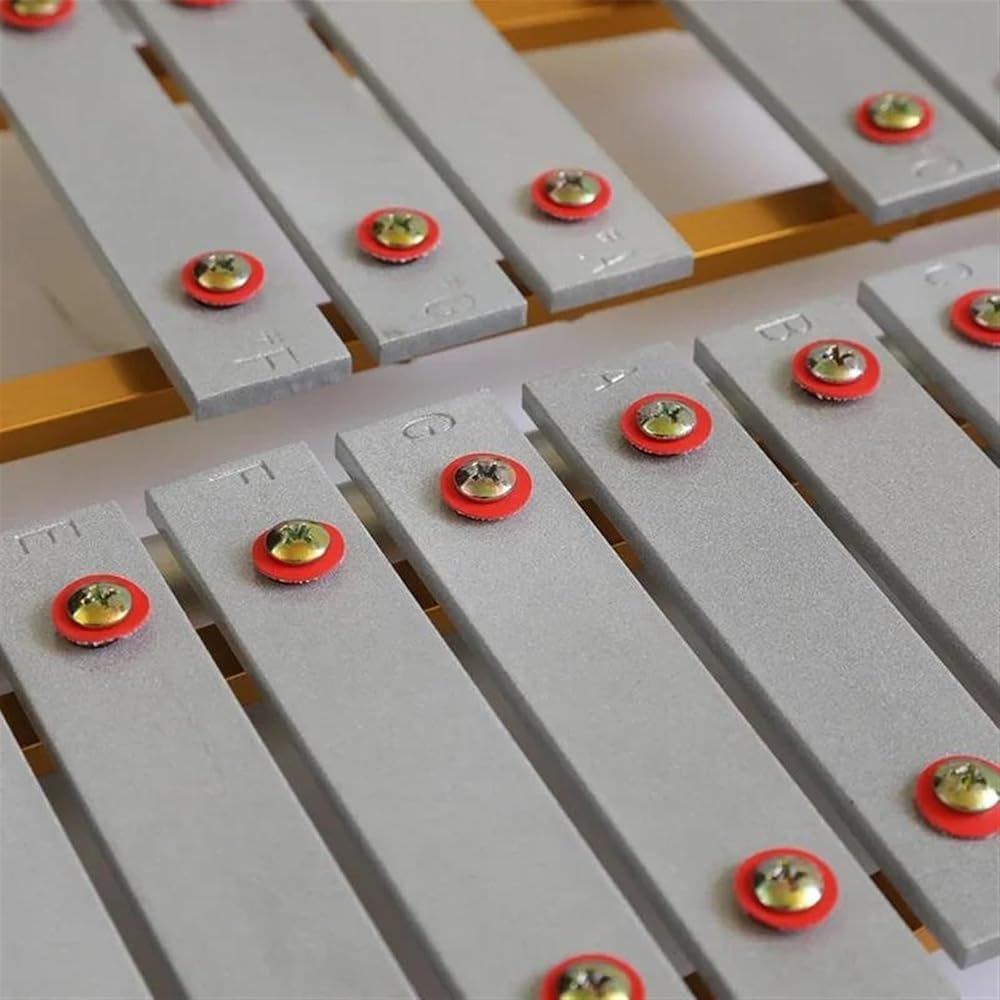 Glockenspiel in alluminio a 27 toni per principianti, xilofono portatile da marcia con campane in metallo, strumento a percussione ideale per l'educazione musicale e le esibizioni all'aperto