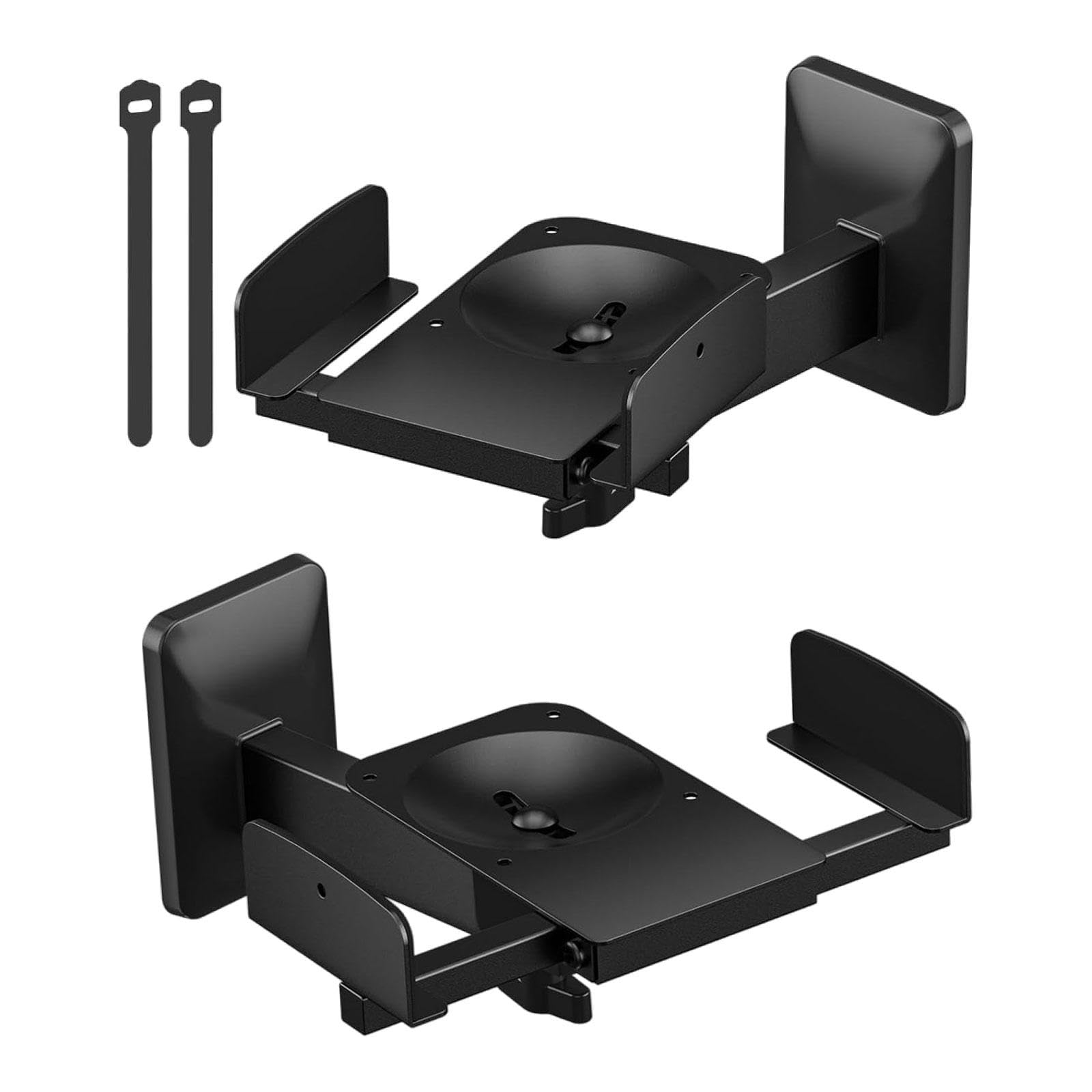 2 Soportes para Altavoces de Sonido Envolvente. Compatibles con Altavoces de 5 a 11 Pulgadas. Soporte Robusto y Compacto con Doble sujeción Lateral.