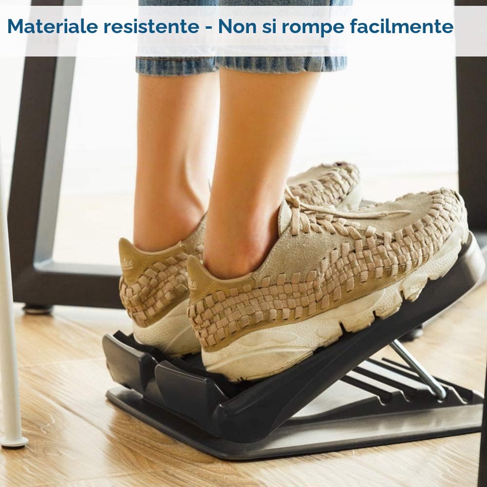 StrongTek Tavola inclinata portatile, tavole inclinate regolabili, barella per polpaccio, sgabello per piedi, elastico alla caviglia, cuneo elasticizzato in 4 posizioni (capacità 136 kg) (nero)