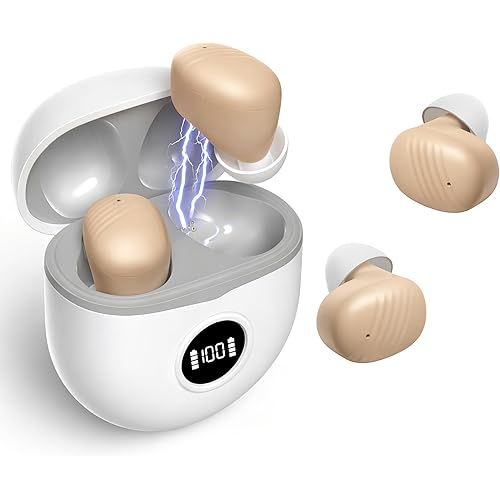 Hearing Aids, Rechargeable Hearing Aids for Seniors, Portable Hearing Amplifiers with Noise Cancelling and Volume Control, Digital Hearing Assist Devices with A Travel Charging Box (B1)