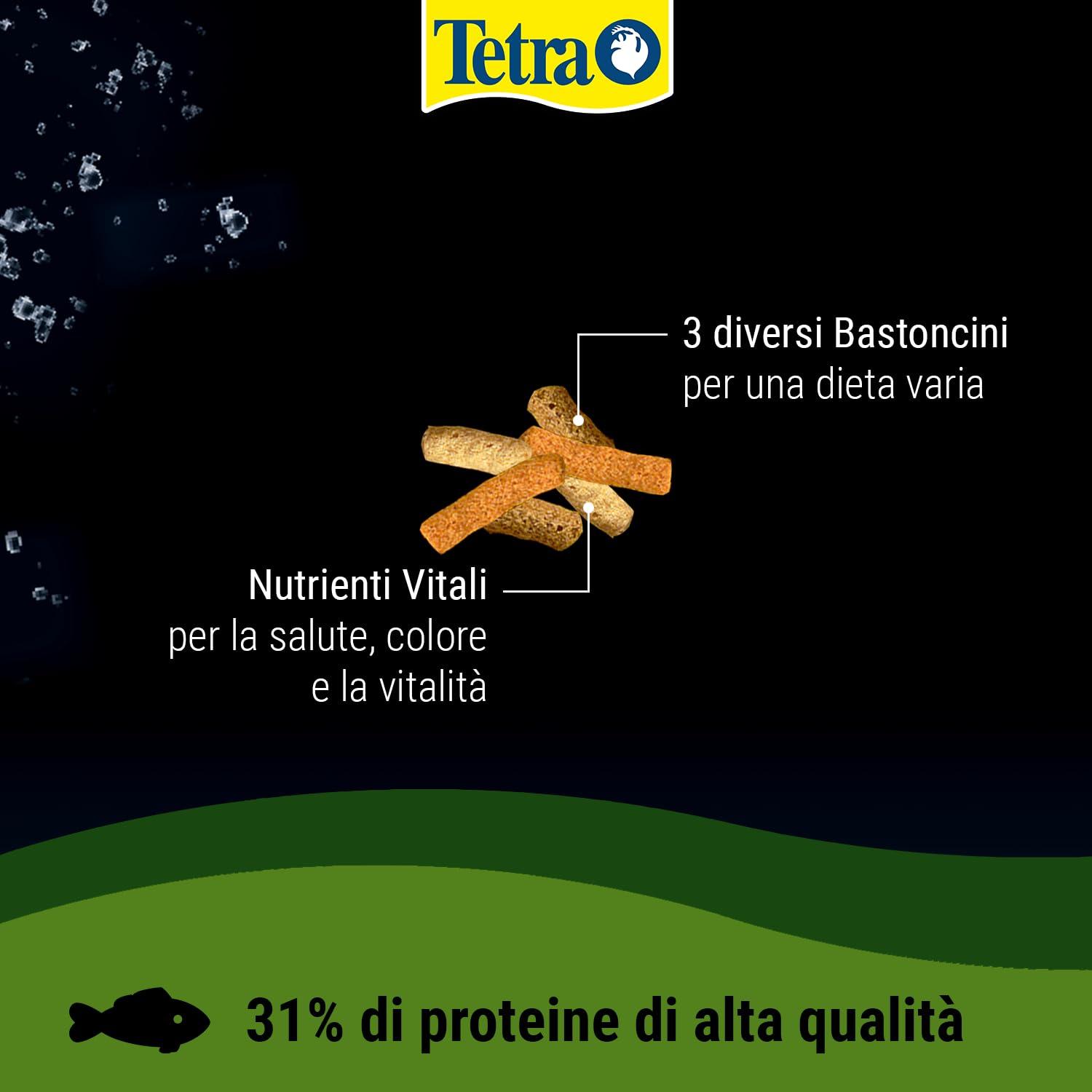 Tetra Mix di 3 diversi bastoncini per pesci, per tutti i pesci da laghetto, 25 litri