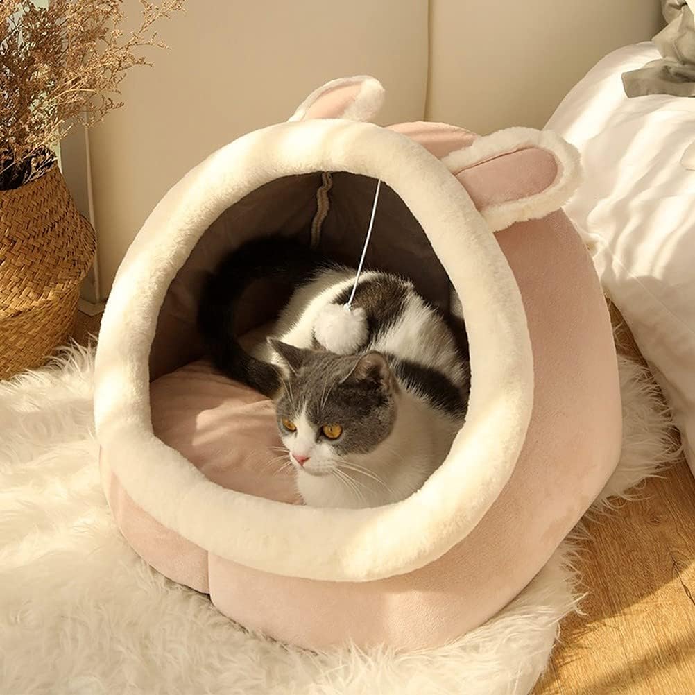 Sweet Cat Bed Warm Pet Basket Cozy Kitten Lounger Cushion Cat Ho