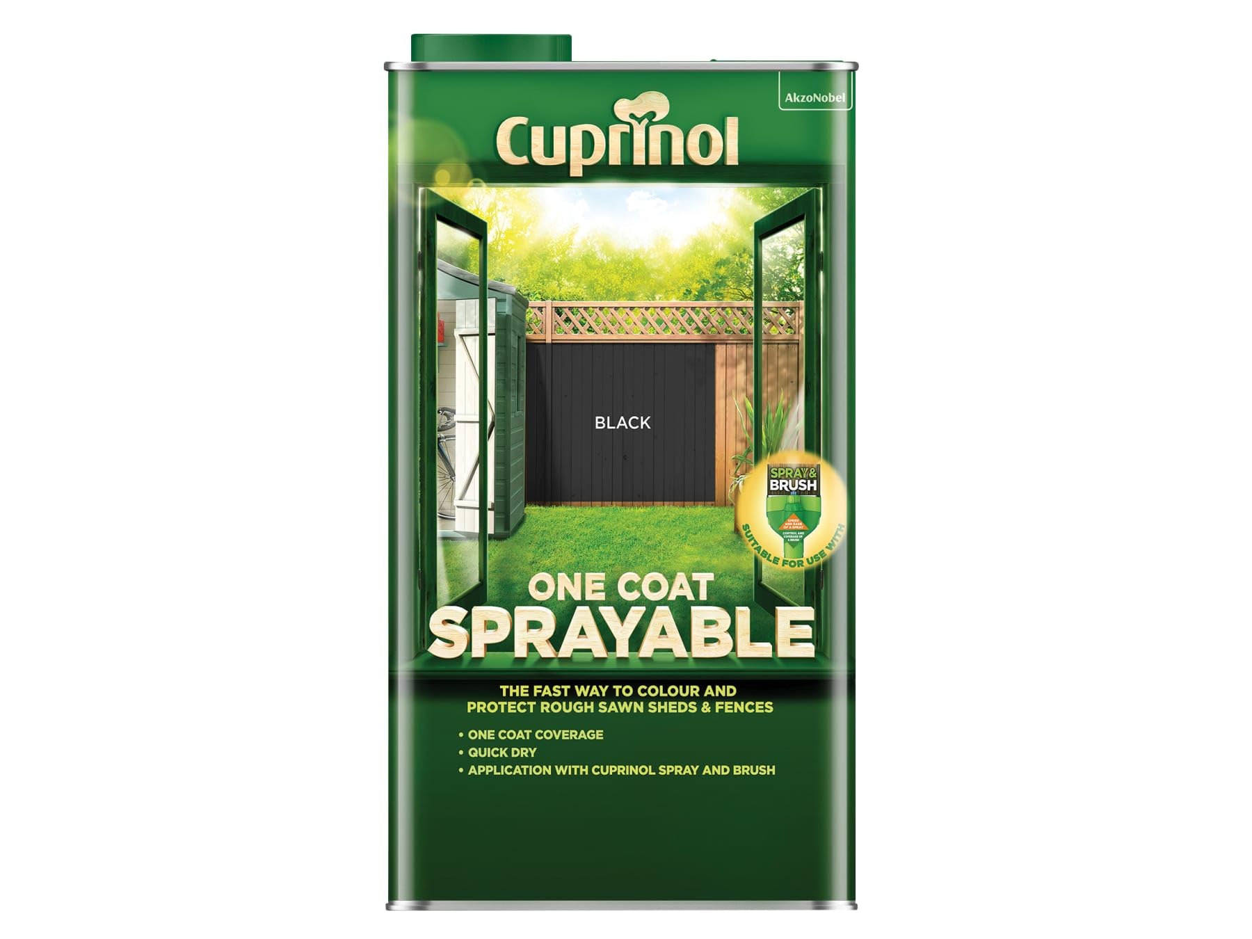Cuprinol One Coat Sprayable Fence Treatment Black 5 Litre