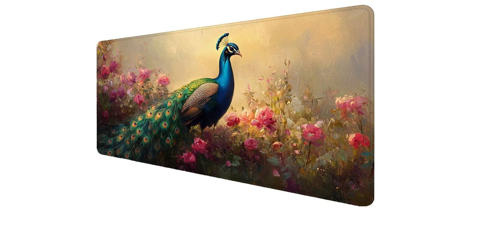 Tapis de souris paon et fleur pour sublimer la décoration de votre bureau d'ordinateur - 8