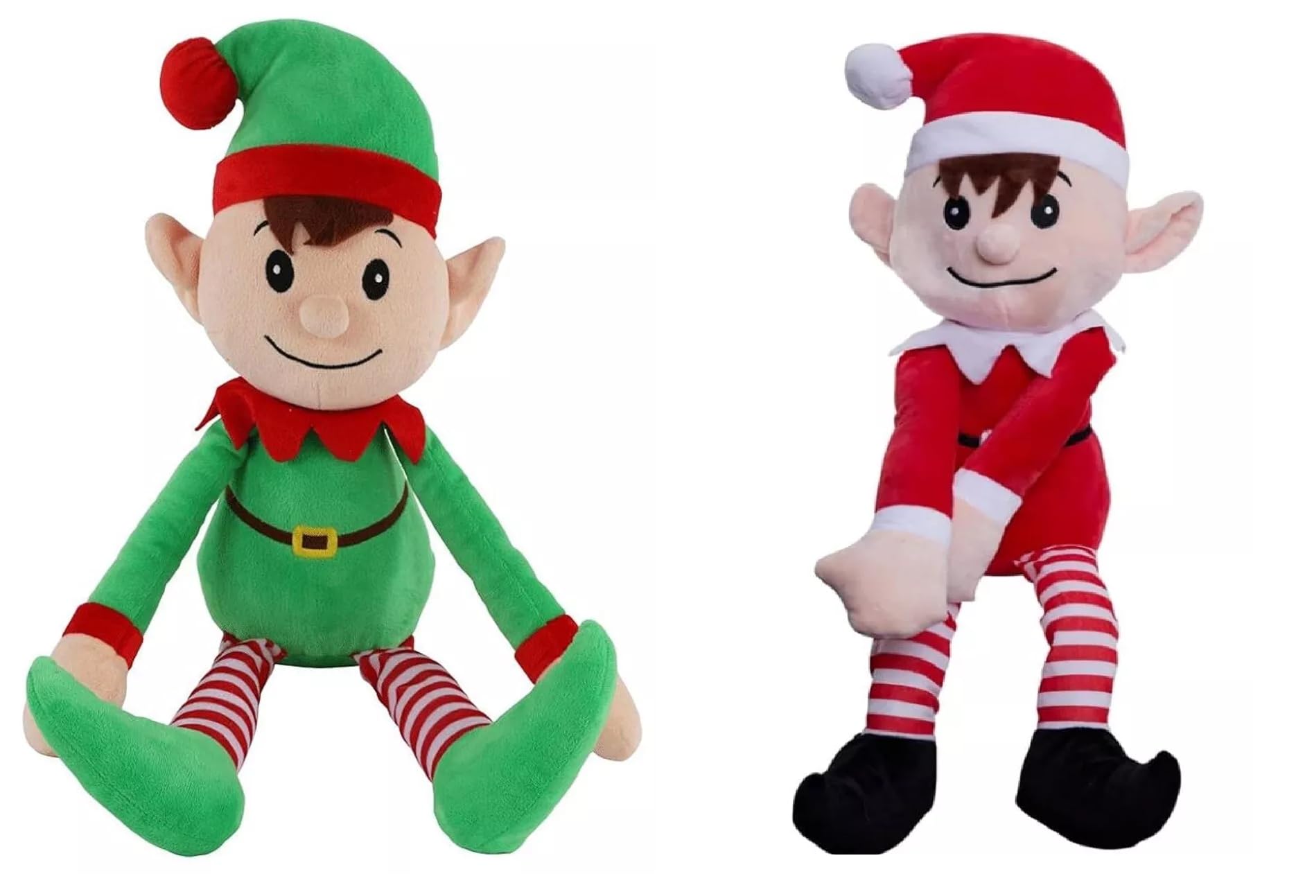 New Green or Red Plush Elf, Premium Plush Red or Green Christmas Elf (colours sent at random)