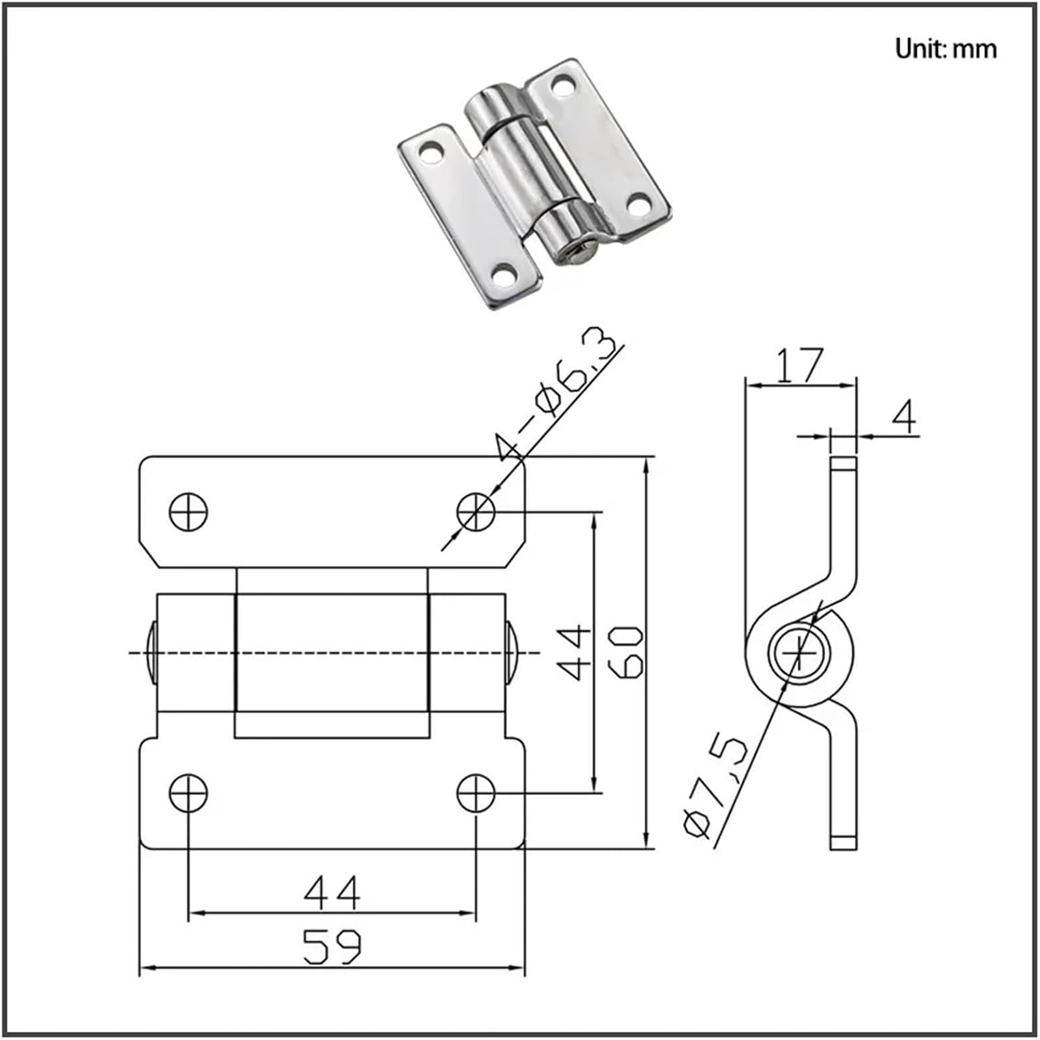 304 Stainless Steel Heavy-Duty Thick Door Hinge Accessories 1Pcs