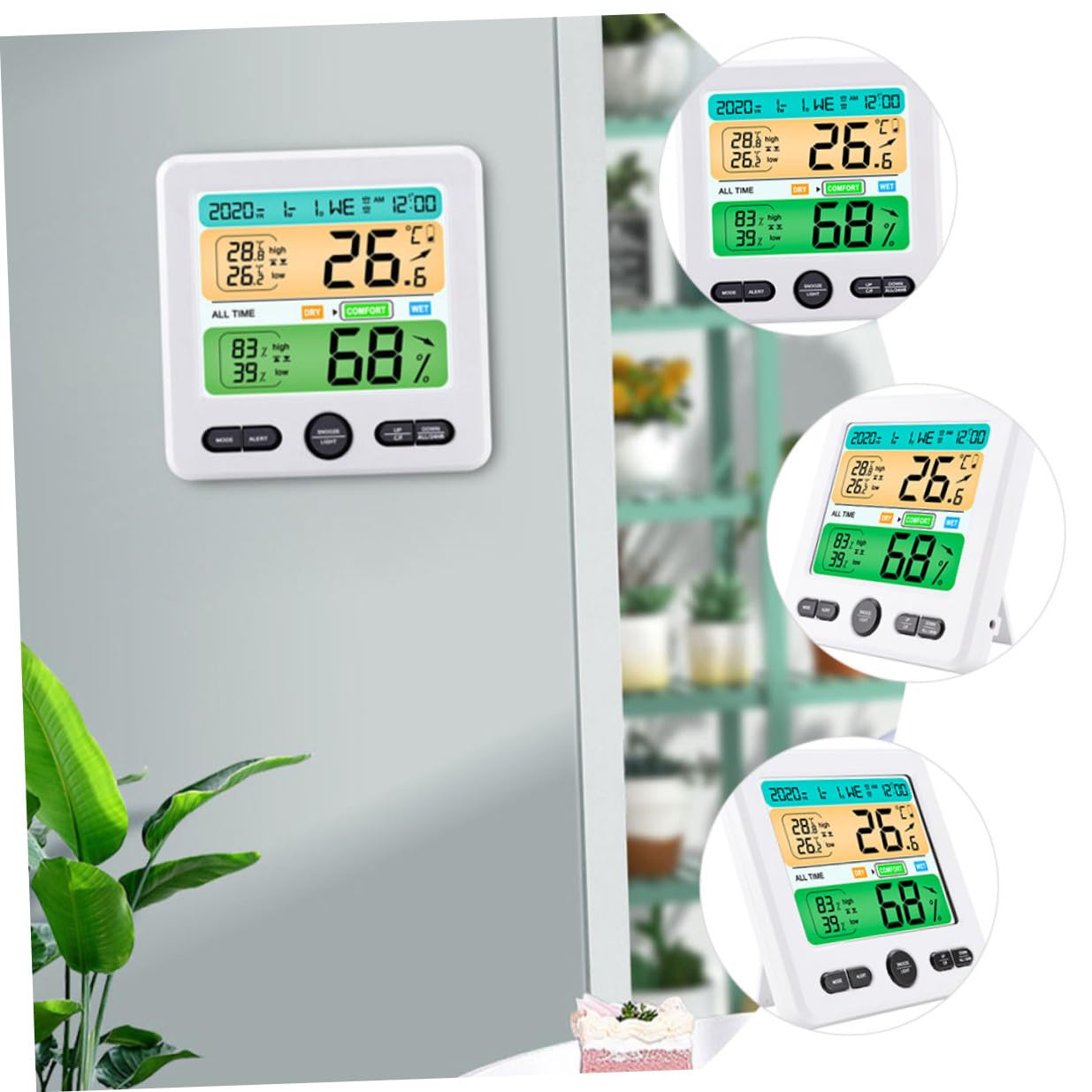 Termometro Digitale da Parete con Igrometro Ampio Display Leggibile Monitor Temperatura e Umidità per Interni per Casa Ufficio e Ambienti Pubblici