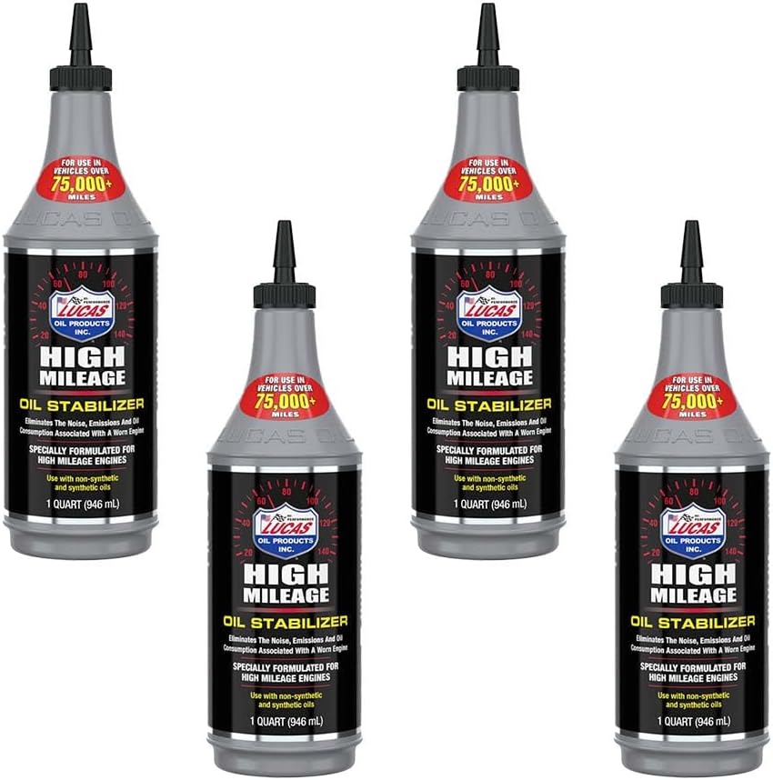 Mytee Products (12 Pack) Lucas Oil 10118 High Mileage Oil Stabilizer