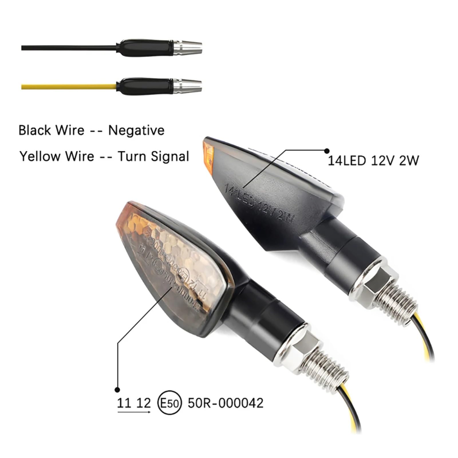Moto Intermitentes 2 Uds Luz Intermitente Para Motocicleta Izquierda Y Derecha Lámpara Indicadora Universal Ámbar Intermitentes Para Motocicleta Accesorios 12V