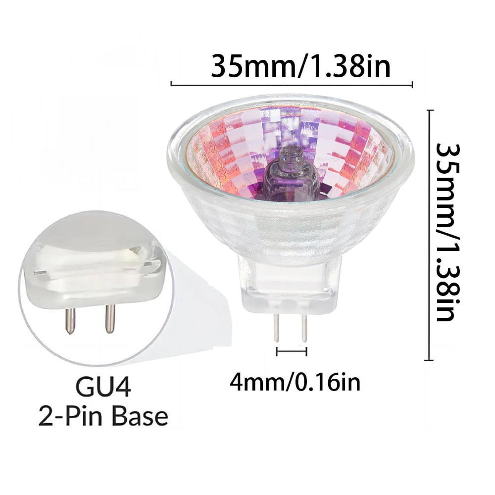 6PC MR11 Halogen 20W 24V Glühbirnen 2-polig dimmbar GU4 Bi-Pin Basis Scheinwerfer Glühbirnen MR11 24V 35W warmweiß 5W