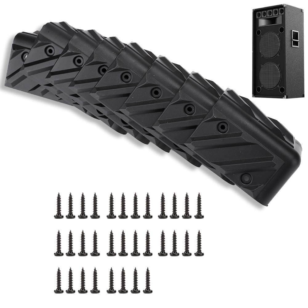 16 Protecteurs De Coins En Fer Robuste Noir - Protection Ultime Pour Haut-parleurs, Ampli Guitare Et Meubles