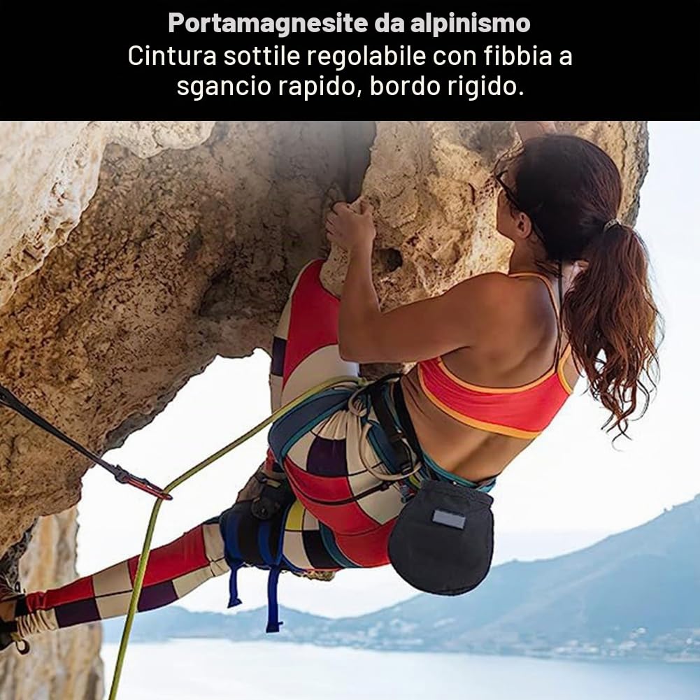 Sacca da Arrampicata per Chalkbag,Chalk Bag per Arrampicata,Borsa Gesso per Arrampicata,Sacchetto Magnesite Arrampicata,Chalk Bag,Porta Magnesite,zum Sportklettern, Gymnastik, Gewichtheben