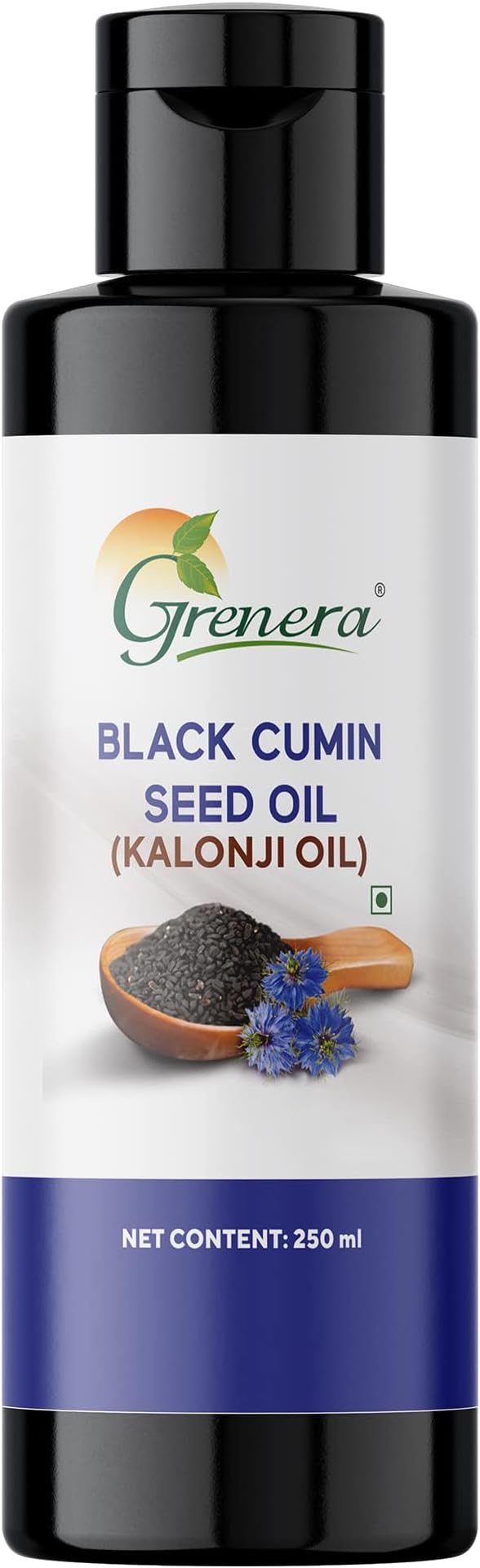 Grenera Black Cumin Seed Oil 250 ml, Cold Pressed, Nigella sativa, Kalonji Oil For Immunity, Skin, Hair, Rich Source of Natural Thymoquinone, Rich in Omega 3,6 & 9