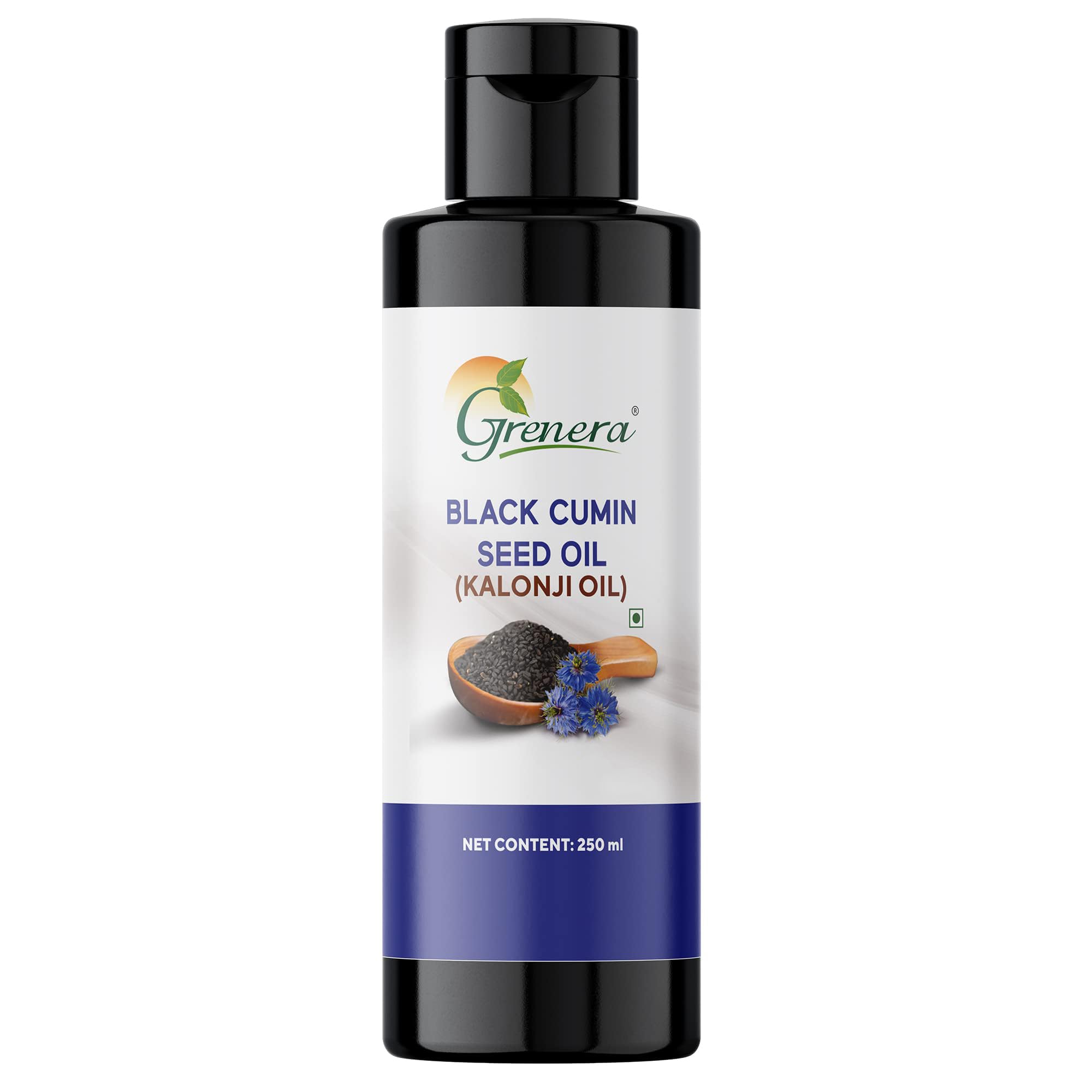 Grenera Black Cumin Seed Oil 250 ml, Cold Pressed, Nigella Sativa, Kalonji Oil for Immunity, Skin, Hair, Rich Source of Natural Thymoquinone, Rich in Omega 3,6 & 9-image-8