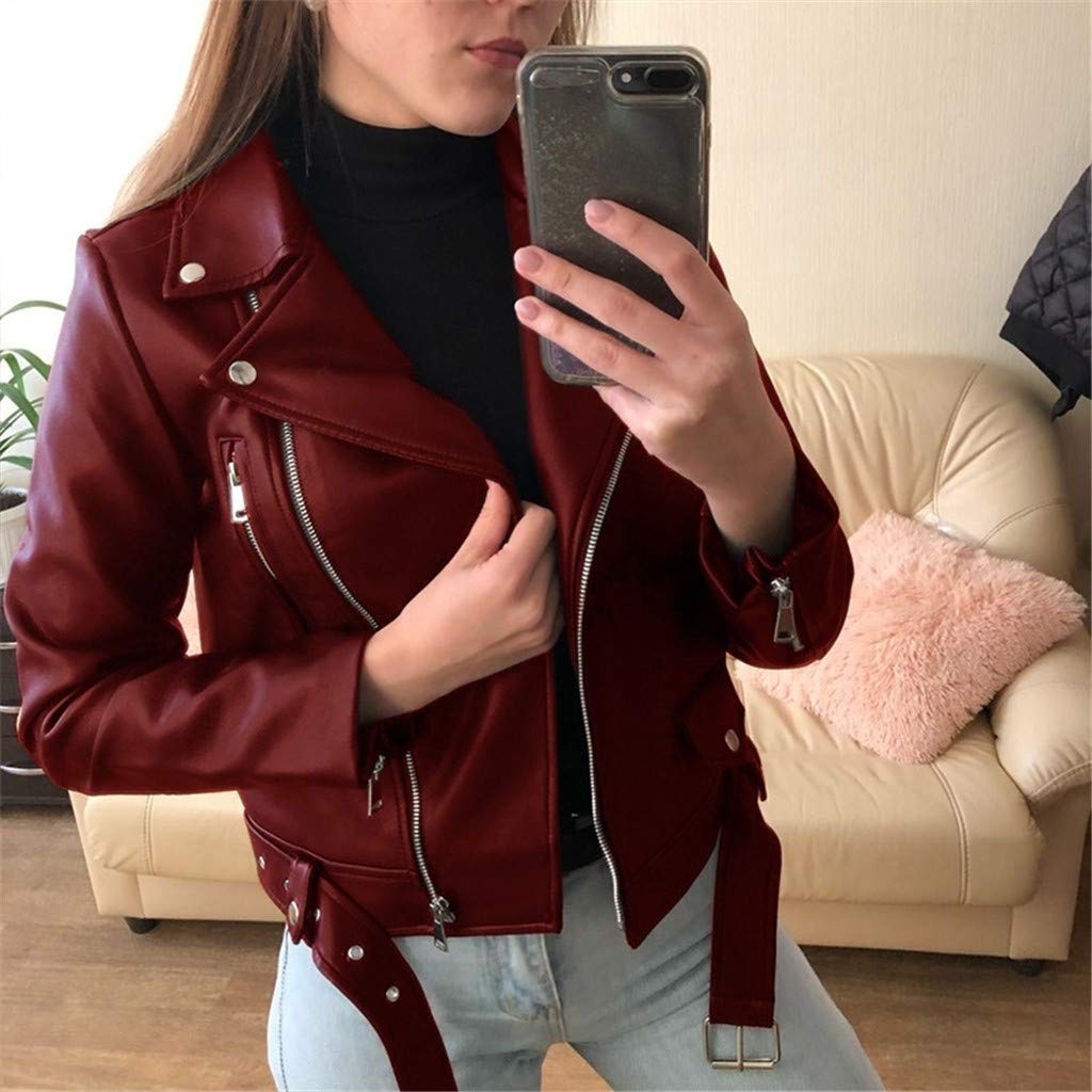 Chaqueta Mujer Invierno Abrigos De Cazadora Forro Polar，Chaqueta corta mujer con cremallera larga y forro polar imitación cuero elegante chaqueta