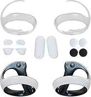 Vista 1 de Funda para controlador + almohadilla de silicona compatible con controlador PSVR 2, funda de anillo suave de silicona antigolpes con kit