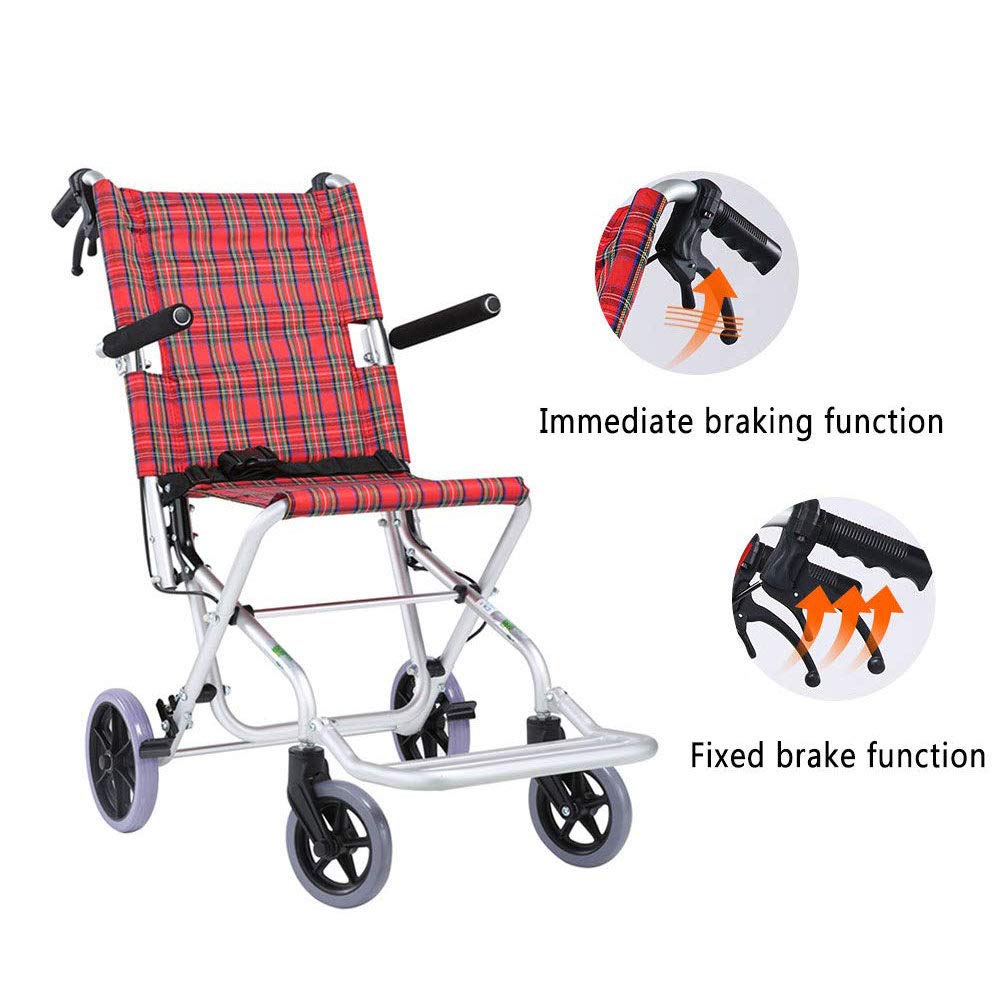 Trolley para Personas Mayores Silla de Ruedas -Sillas de Ruedas autopropulsadas - Trolley Plegable para niños en Silla de Ruedas - Scooter portátil de Ruedas pequeñas