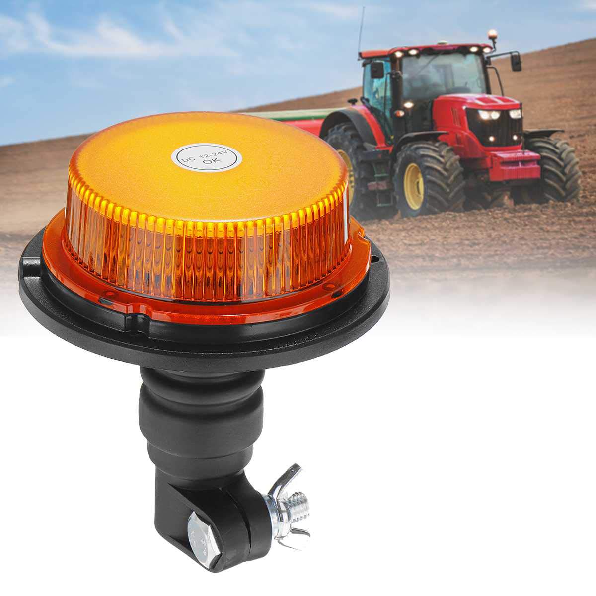 12-24 Car Truck Strobe Signal d'avertissement Lumière 18LED Feux Clignotants d'urgence Gyrophare pour Tracteur véhicule agricole