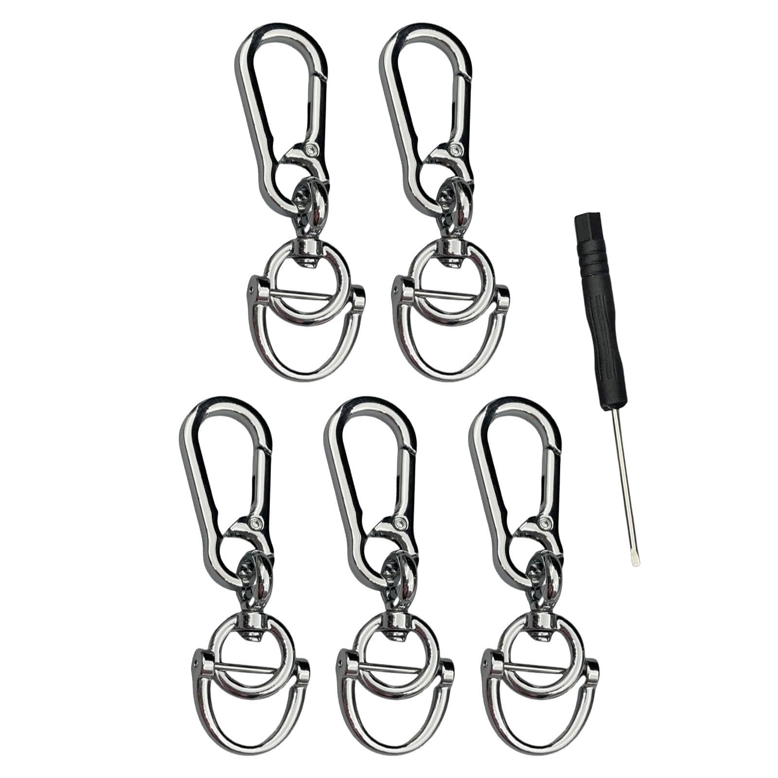 PLCPDM 5pcs Zincs Alloy Horseshoe Shape Clip Detachable U Shackle Keychain Carabiner Hook for Purse Keys Accessories Heavy Duty Gold Carabiner Hook