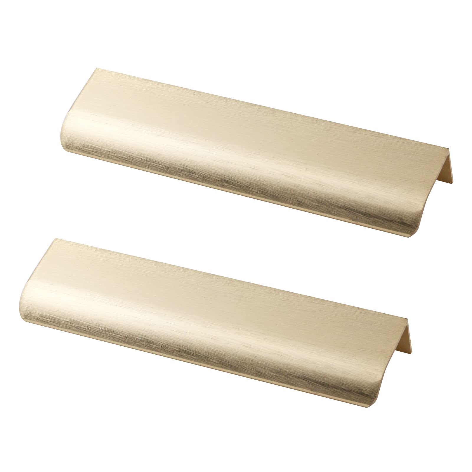 Tighall 2PCS Finger Pull Hidden Drawer Handle Finger Edge Pull Concealed Tab Pulls Aluminum Alloy for Kitchen Garage Cabinet Drawers(Champagne, 150mm)