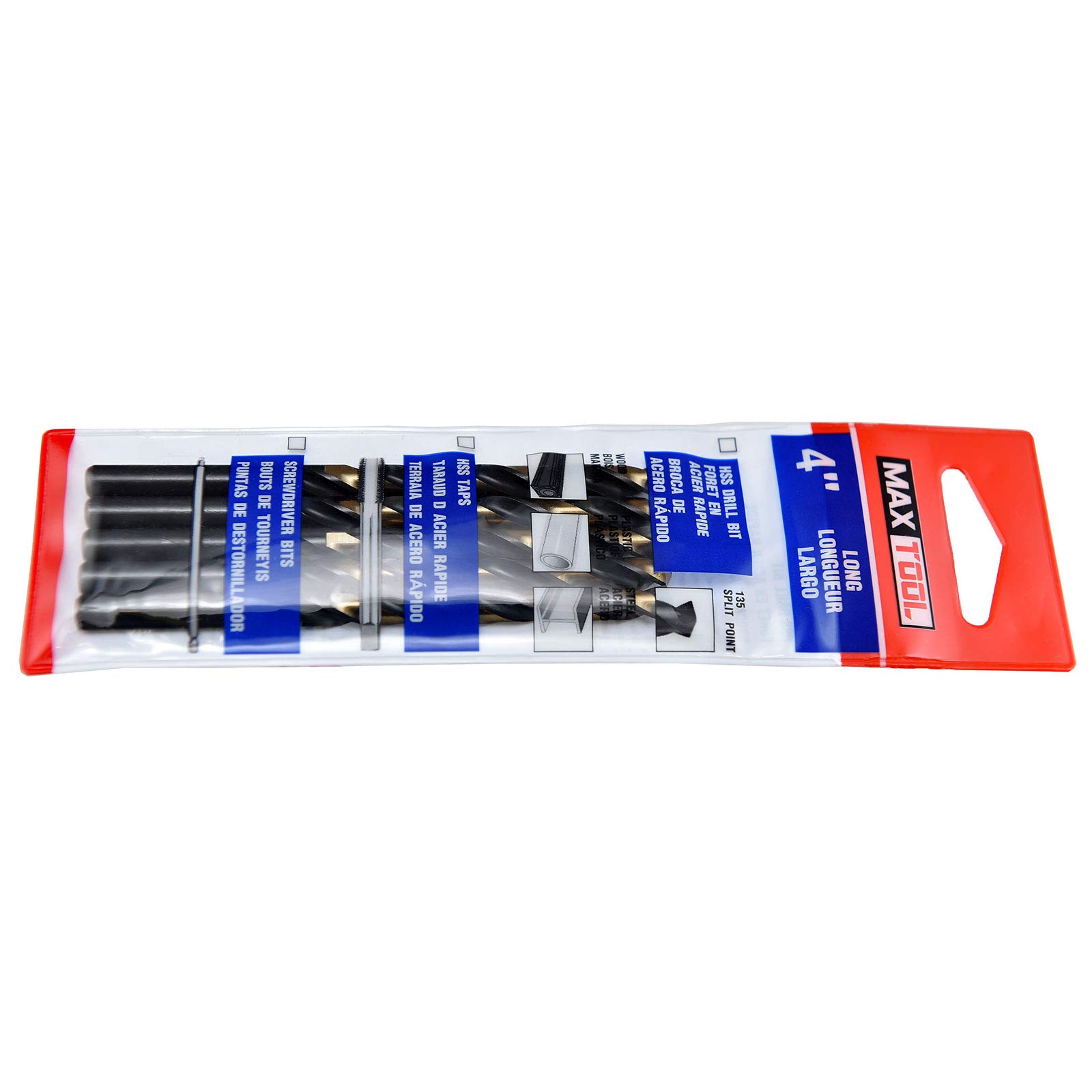 MAXTOOL JBF02H10R13P5 - Juego de brocas de acero HSS M2 (5 unidades, 13 x 64 cm)