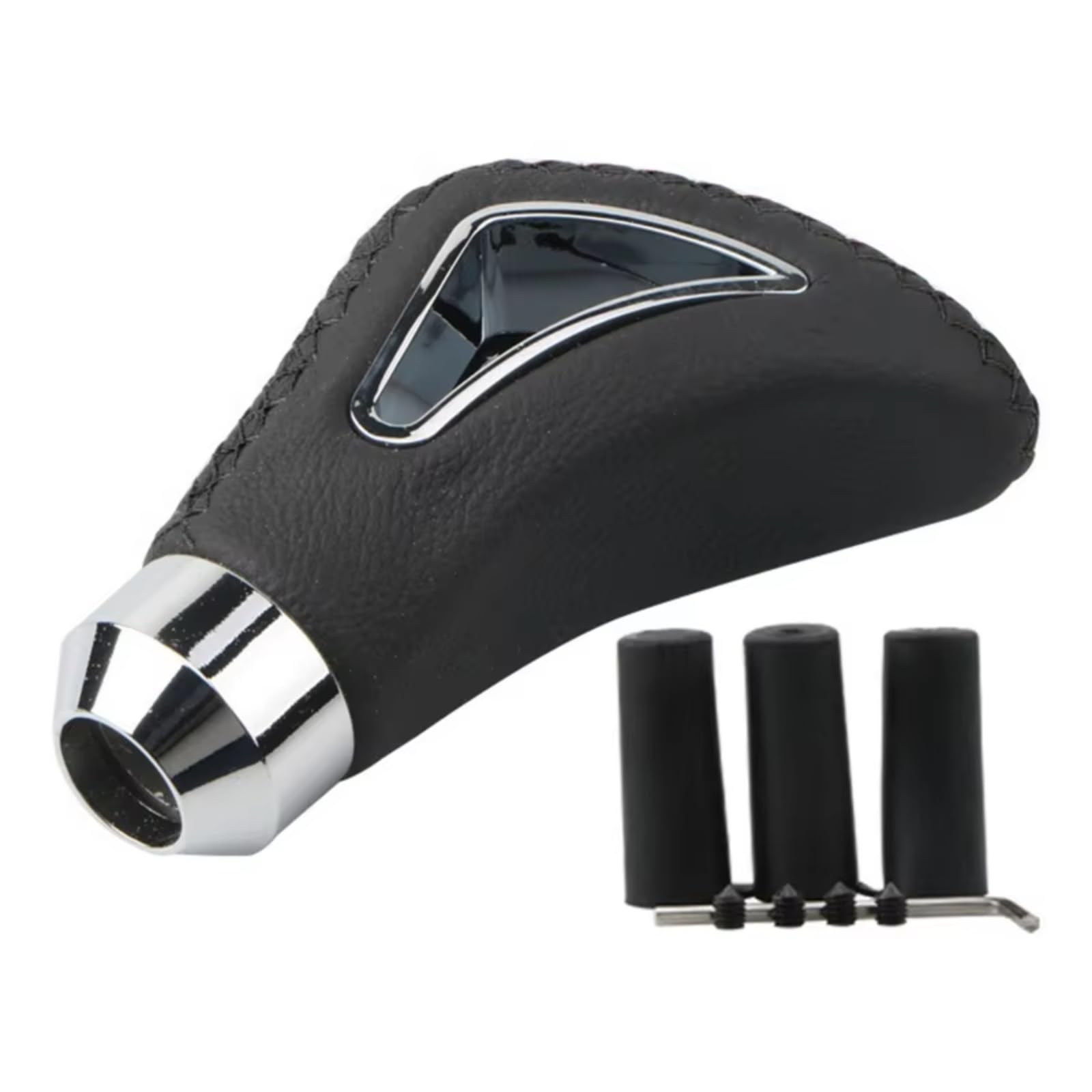 Pbqenxb Black Line Universal Pu Leather Gear Shift Knob Red Line Black Manual Car Stick Head Replacement Modified Car Shift Knobs(Black Line)