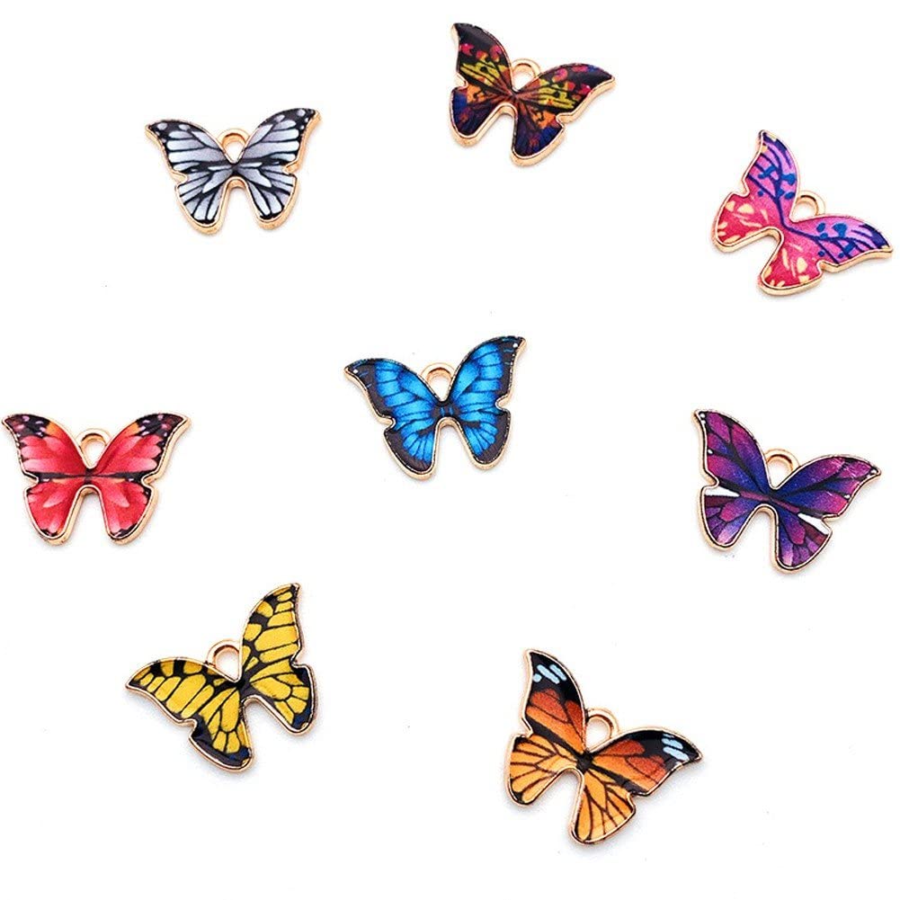 Pendants bracelet accessoires papillon émail 56pcs pour créer sans limite