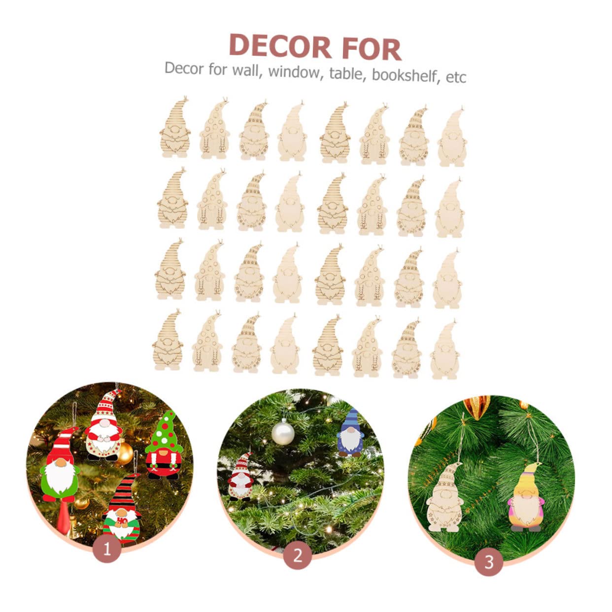 Lurrose 80 Pz ciondolo decoupage lavoretti per bambini Forniture per la casa articoli per la casa soprammobili decorazioni casa trucioli di legno fai da te non verniciati Tiglio