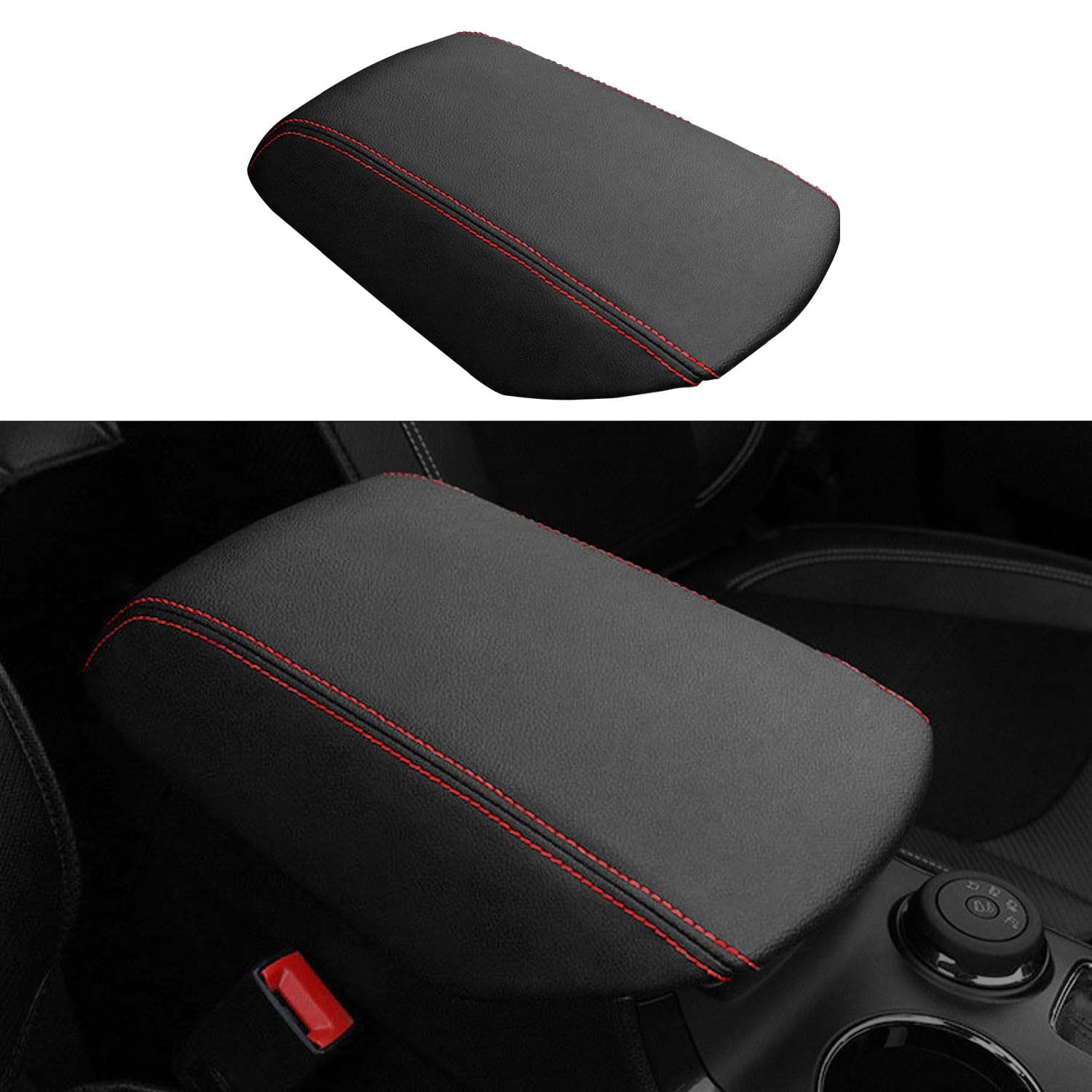 BoxCheer Center Console Armrest Cover Suitable for Ford Explorer 2011-2019 Anti-Scratch Leather Central Armrest Box Lid Protector Pad Interior
