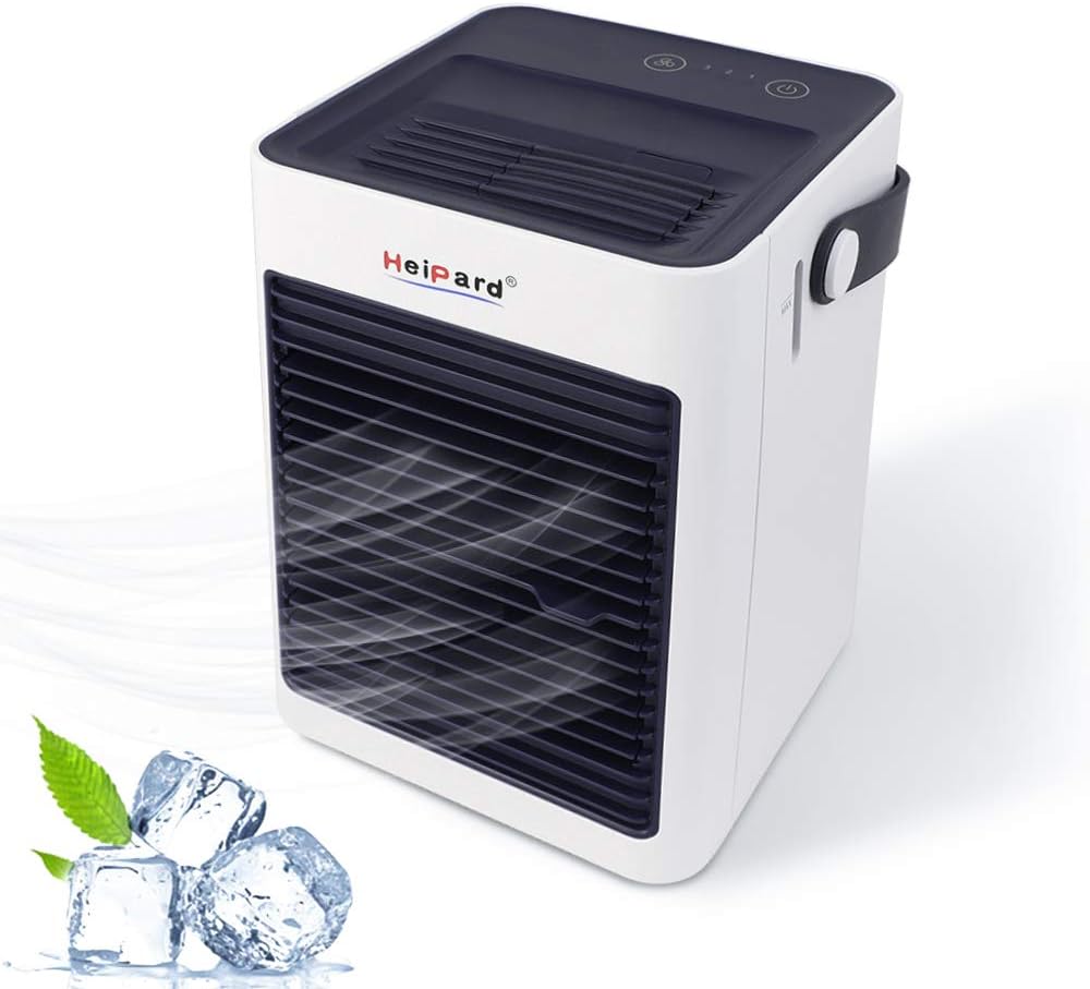 Portable Air Cooler, Personal Space USB Mini Conditioner Fan,Tip-Over Protection,Leakproof,Humidifier&Purifier, for Home Office Desktop Travel, 8.5 inch
