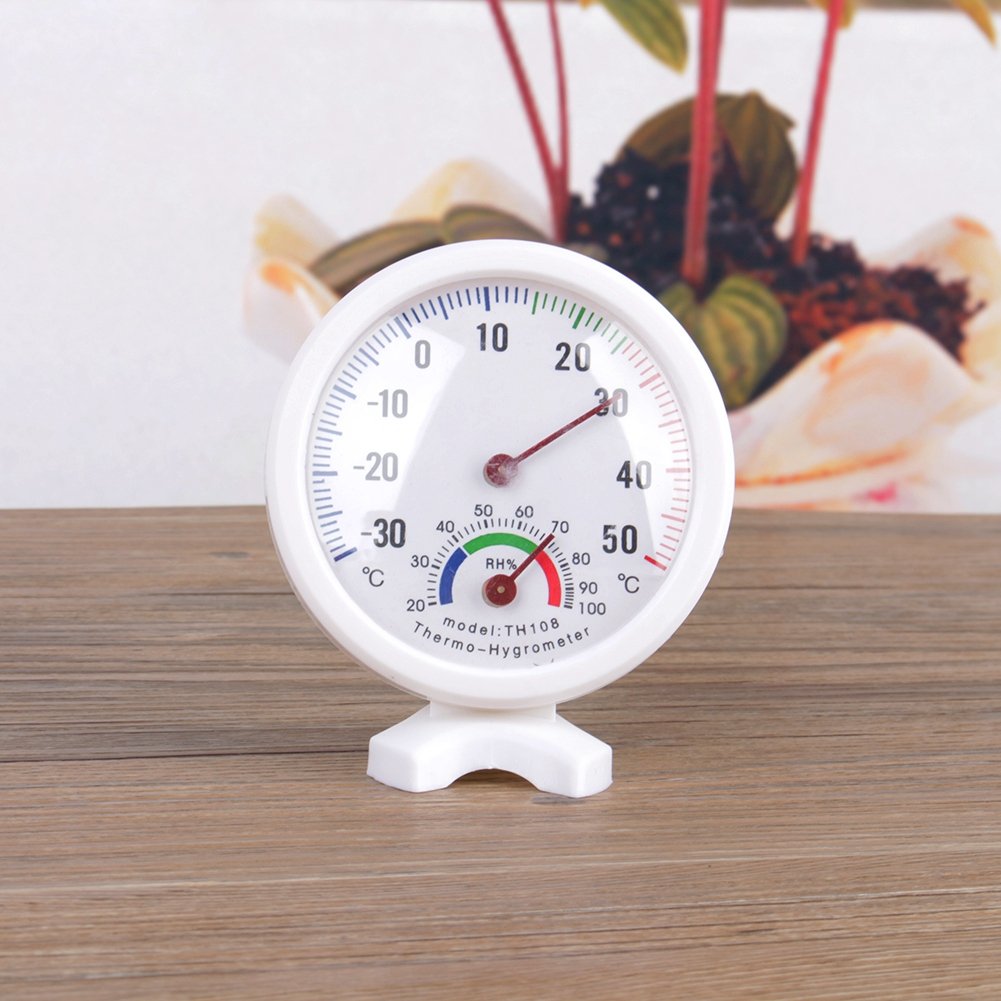 Indoor Thermometer Hygrometer, Analog Temperature Humidity Meter Thermometer Hygrometer -30~50°C H for Home, Room, Outdoor, Offices