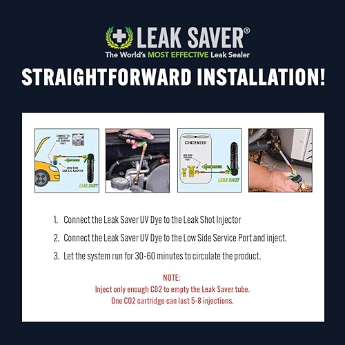 Miniatura 5 de Leak Saver Kit completo de detección de fugas de refrigerante de tinte UV para automoción, hogar, comercial, aire acondicionado marino y sistemas de
