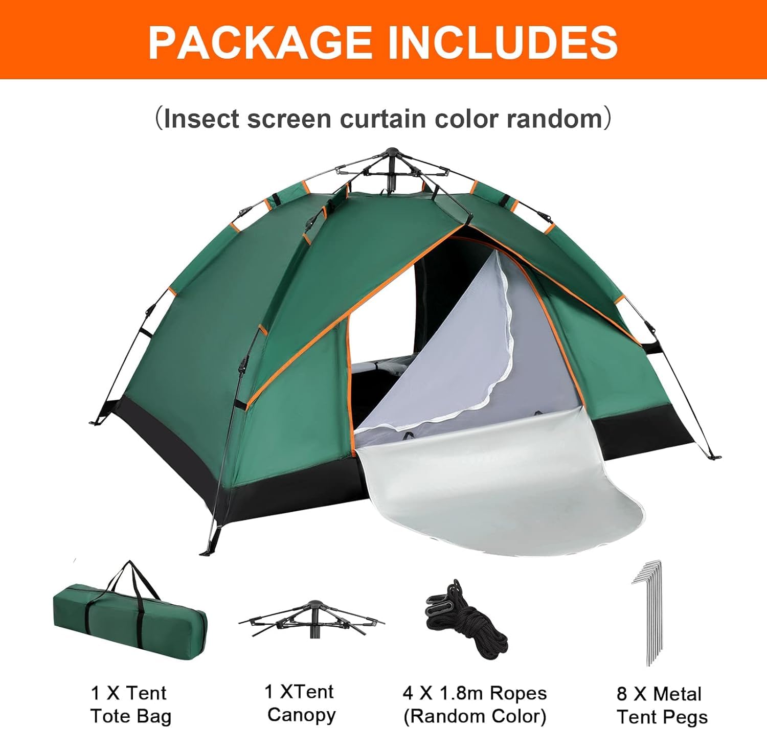 Trintion Camping Zelt 2-3 Mann Pop Up 4 Jahreszeiten Wasserdicht Winddicht