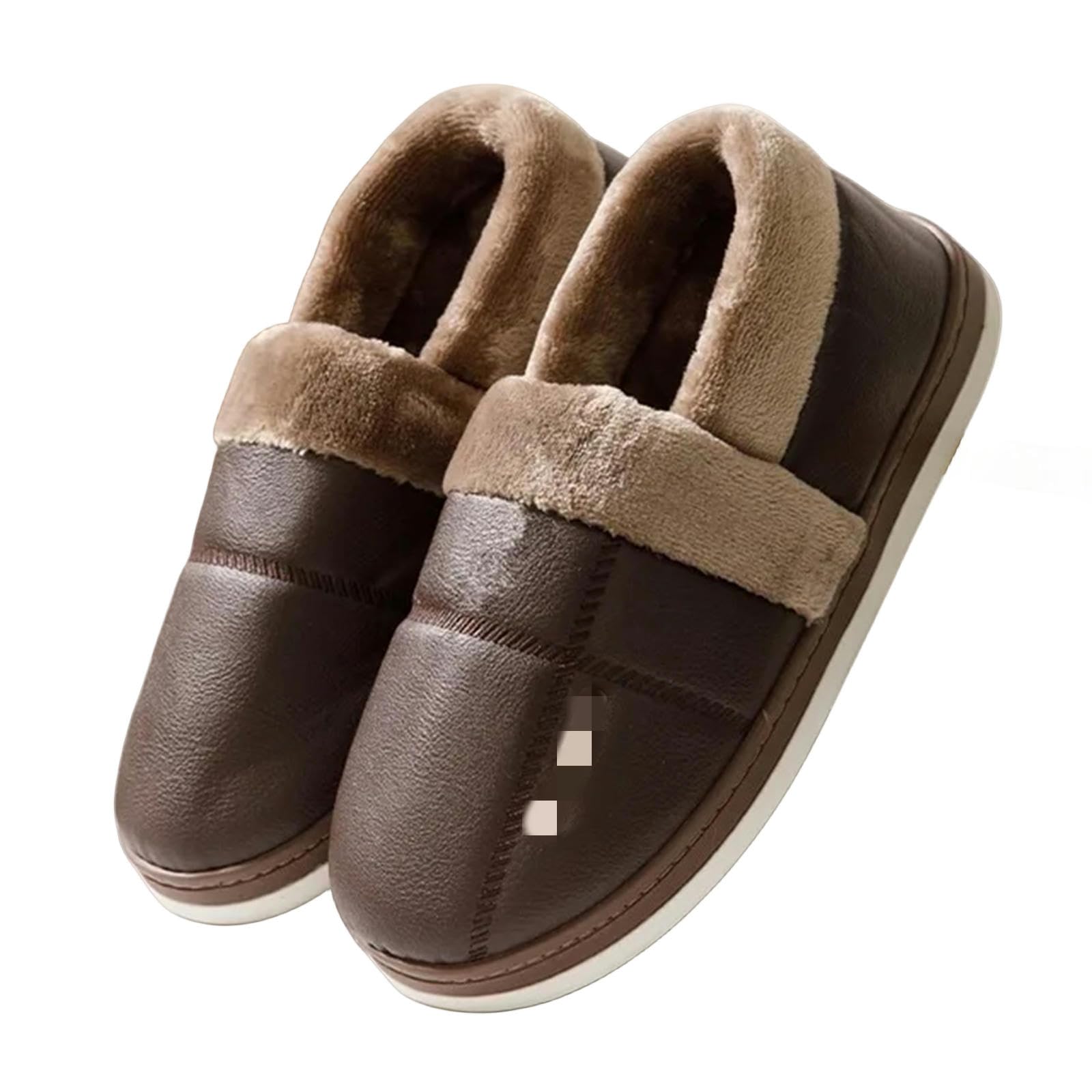 MdybF Chaussons Femme Hommes Automne Hiver Chaud Grande Taille Coton Pantoufles Maison Chambre À Coucher