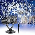 Christmas Snowflake Projector Lights Outdoor, Double Head Snowfall Led Lights Waterproof, Landscape Decorative Lighting Projection Lamp for Xmas Holiday Wedding Indoor Garden Patio Party Decoration