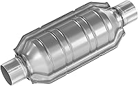 ASOPARTS 2.5" Universal Catalytic Converter with Heat Shield & O2 Port - Fixes P0420 Code, Stainless Steel Direct Replacement