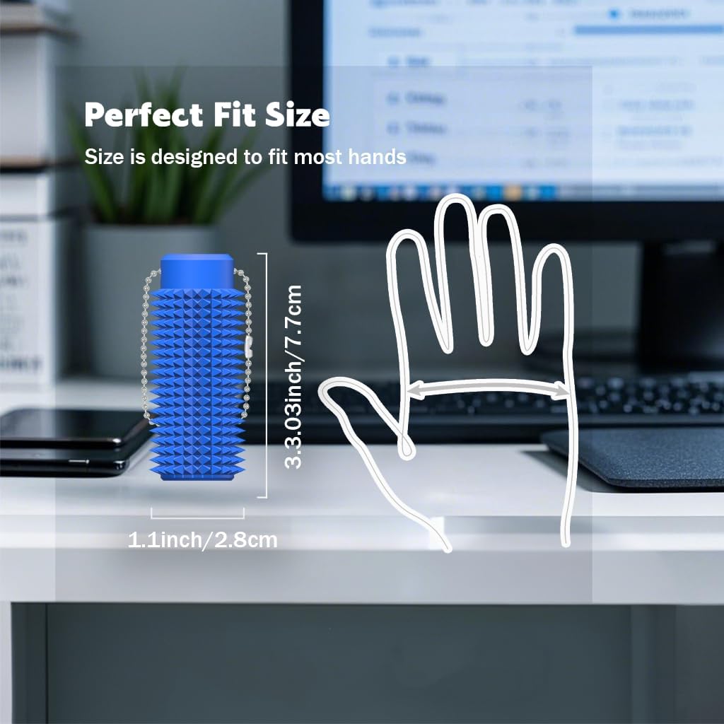 Little Ouchies Fidget - Pocket-Sized Stim Keychain with Spiky Grippie Design, Anxiety & Stress Relief Sensory Toy for Adults, Unique Gifts for Friends & Family (Blue)