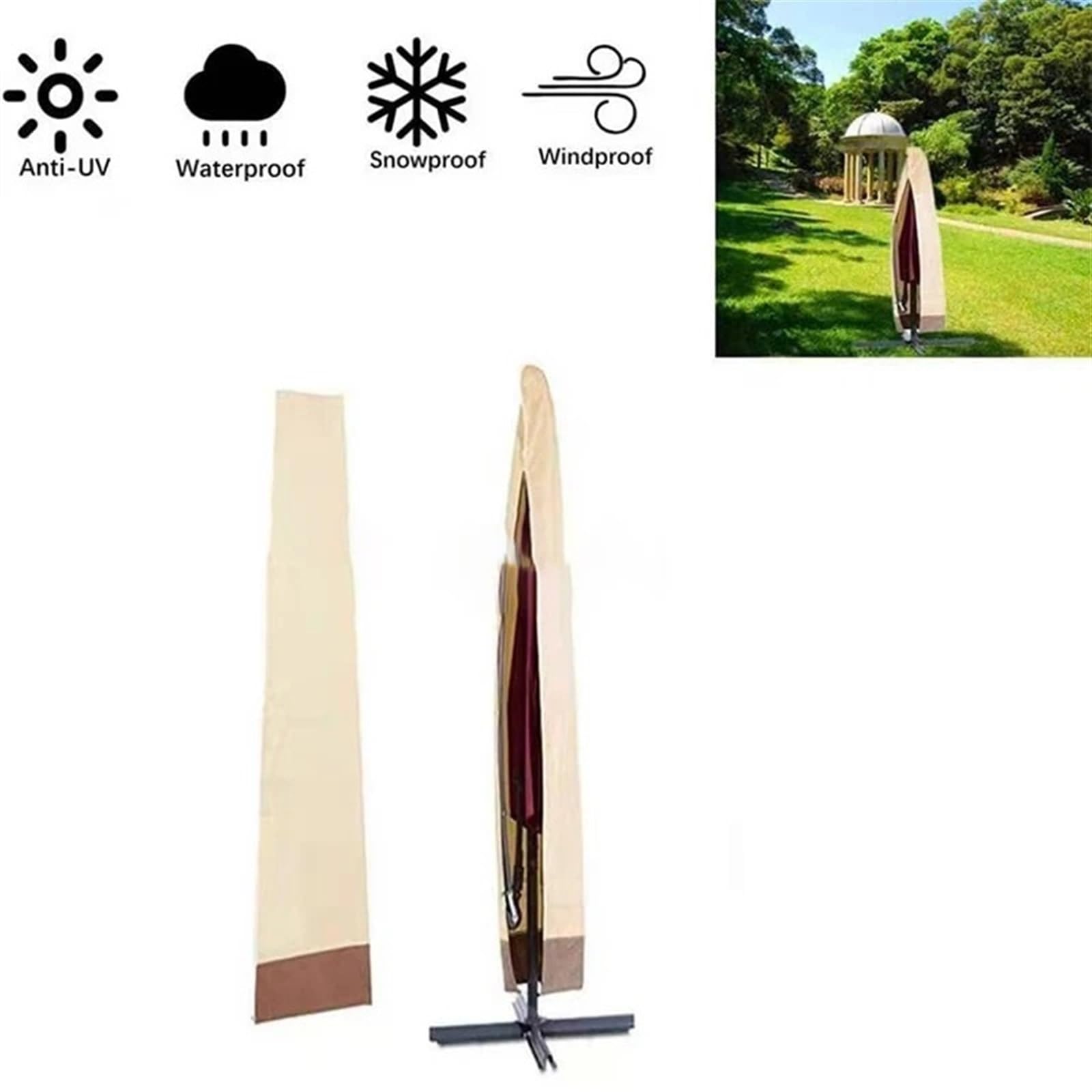 Housse de Parasol Housse de Parasol Banane Housse de Parasol de Jardin Housse de Parasol déporté pour Parasol Déporté(190x55x60cm)