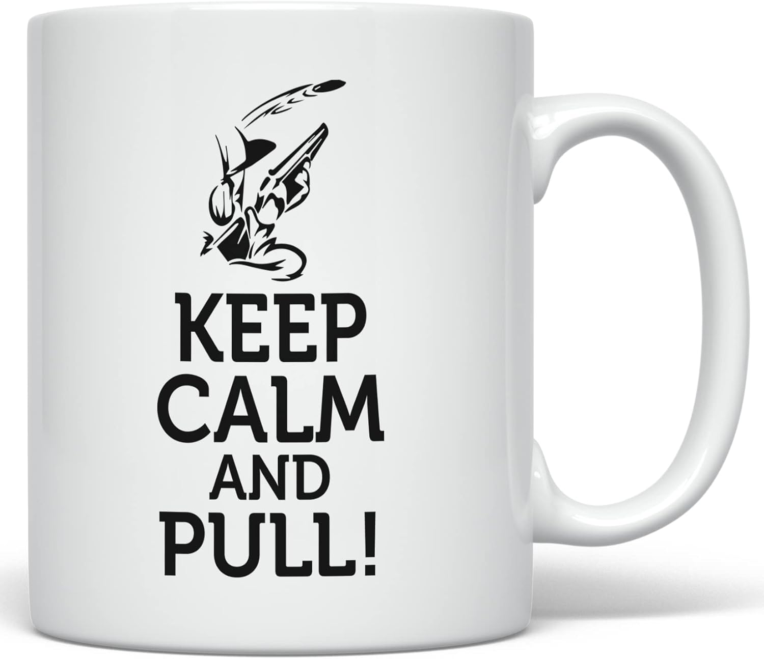 PixiDoodle Clay Pigeon Hunting Coffee Mug (11 oz, White)