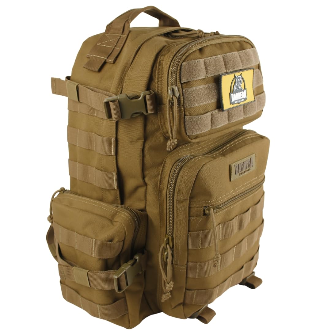 BARRERA warriors 25L Tactical Backpack, Military MOLLE Backpack for Daily Carry, Travel, Hiking, Camping & Outdoor Use (COYOTE BROWN)