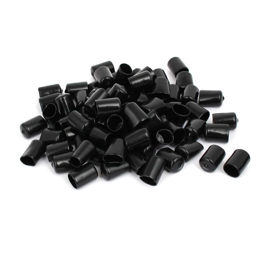 Aexit 17mm Inner Luer Fittings Dia Rubber Hose End Cap Screw Thread Protector Cover Luer Cap Fittings Black 100pcs