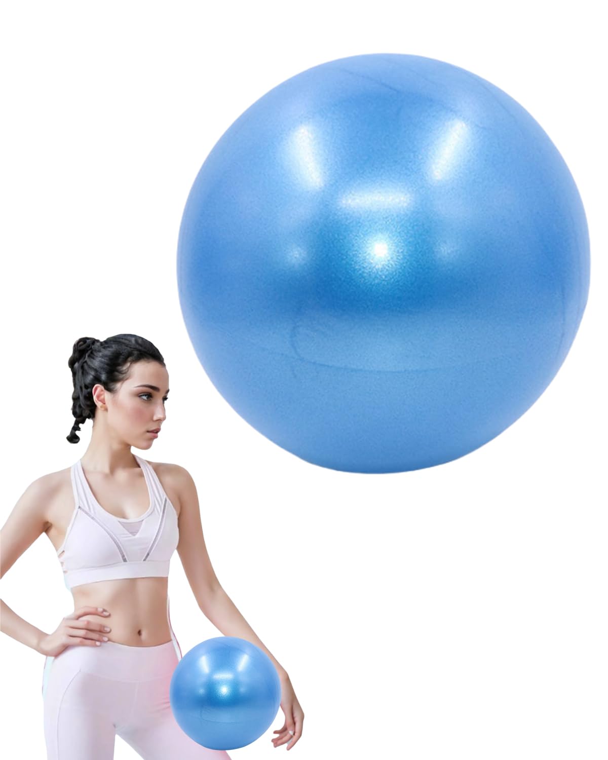 Hibmisy Palla Pilates Piccola,25 CM Palla da Pilates Anti Scoppio Antiscivolo Palla per Yoga, per Casa, Fitness, Allenamento Equilibrio
