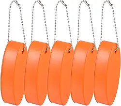 **Chaveiro Flutuante Oval, Chaveiro de EVA Flutuante para Caiaque, Pesca, Navegação, Natação, Laranja, 5 Unidades**