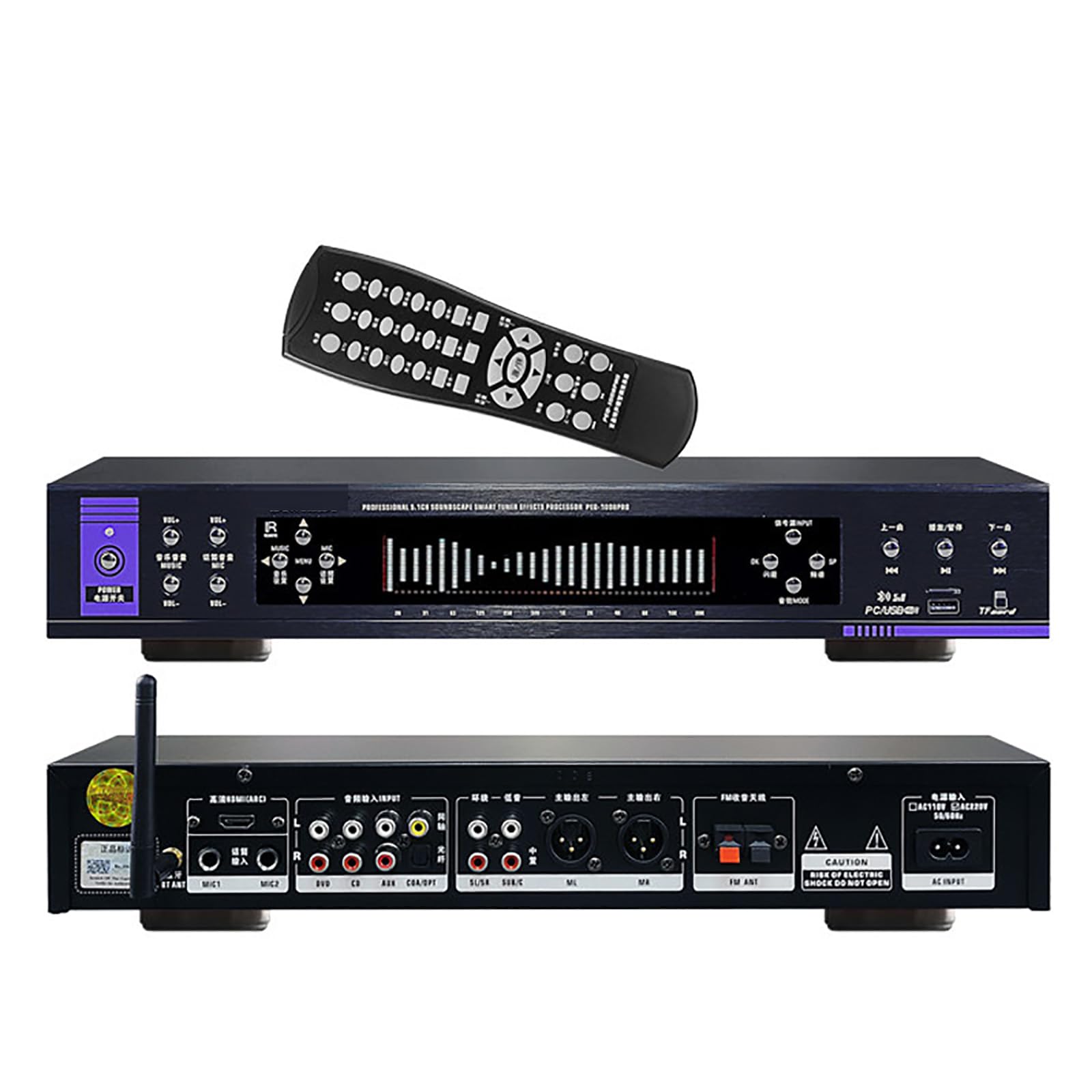 Digitaler Grafik-equalizer, Hifi-audio-equalizer Mit Bluetooth, Lautstärkeregelung, 32-segment-musikspektrumanzeige, Fernbedienung, 12 Rhythmusmustern Für Aufnahmestudios C