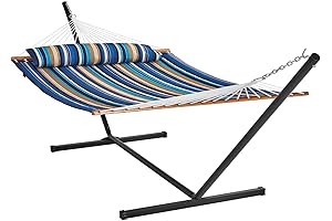 VEVOR Double Quilted Fabric Hammock & Stand: Ultimate Relaxation for Two