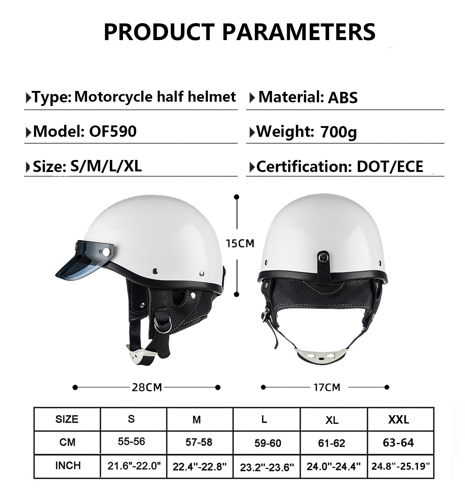 retrò Mezzo Conchiglia Casco,Caschi da Moto Aperto Caschi A Scodella,ECEDOT Omologato Casco da Moto Scooter per Donna Uomo,(2,S=55~56cm)
