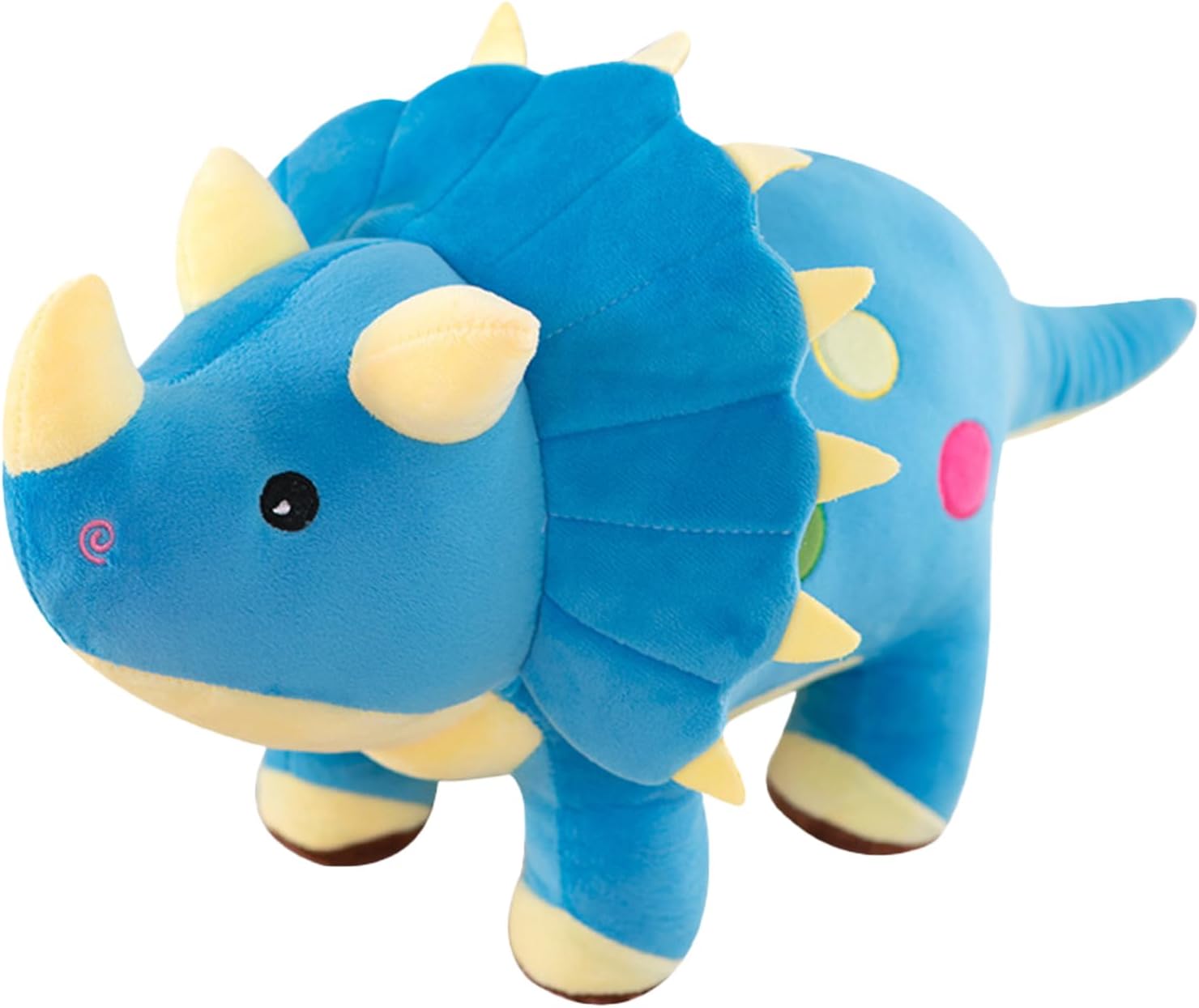 Dinosaur Plush Pillows, Soft and Cuddly Dinosaur Plush Pillow, Suitable for Everyone Who Likes Dinosaurs (Red Triceratops) (Blue Triceratops)