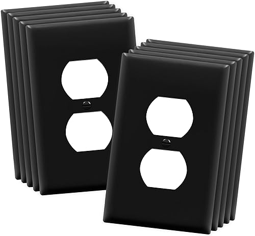 Miniatura 130 de ENERLITES Placa de pared dúplex para toma de receptáculo, cubierta de toma de corriente eléctrica, acabado brillante, tamaño mediano de 1 banda