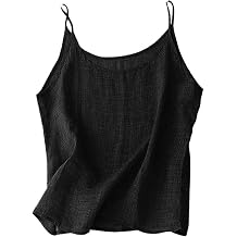 Cotton Linen Tank Tops for Women 2025 Summer Sleeveless Spaghetti Strap Tees Casual Loose Soild Color Tunic Shirts